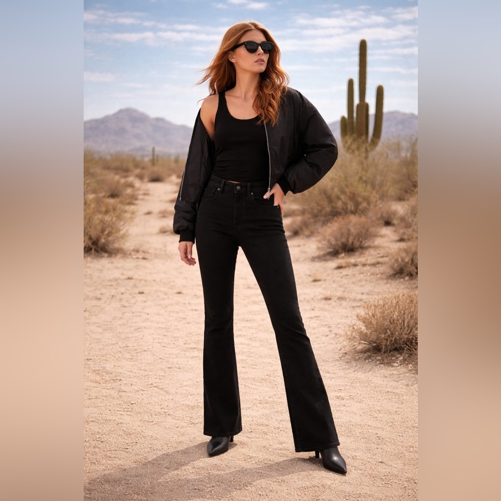 Calvin Klein High Rise Flare Jeans Black Women’s Size 28 NWT